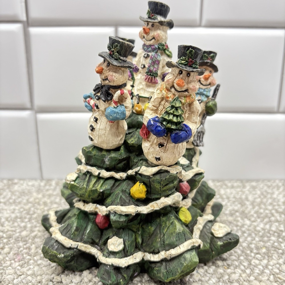 Snowman Cheese Butter Jam Spreaders In Festive Christmas Tree Holder Resin‎
